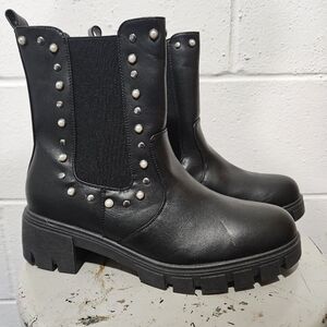 Olivia Miller Studded Slip On  Boots